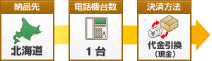 北海道のお客様が代金引換（現金）で中古電話機（１台11,000円）を1台ご購入